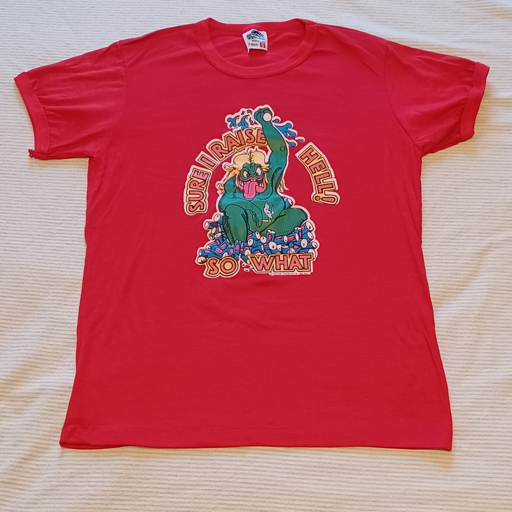 1970s Sunshine T-Shirts Inc "Sure I Raise Hell! So What?" Red T-Shirt Adult M